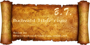Buchvald Tibériusz névjegykártya